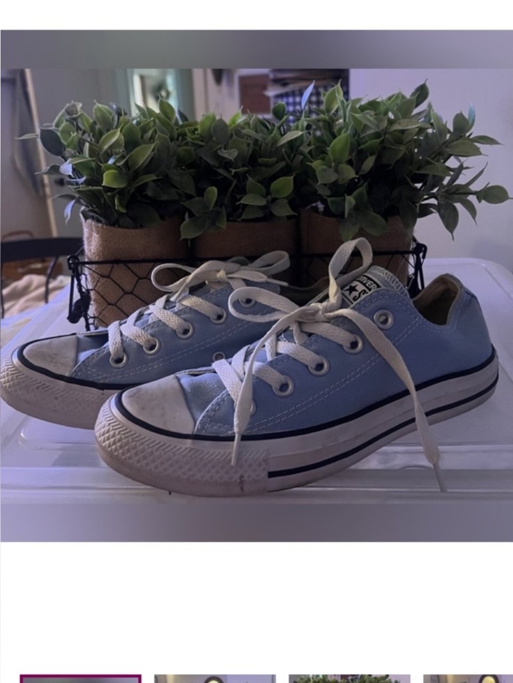 Light Blue CONVERSE CHUCK TAYLOR Canvas Low-Top Sneakers - Classic Style🌺